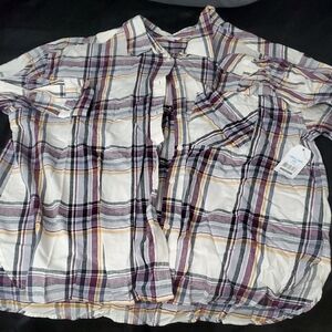 Plaid Button-Up Flannel Shirt
